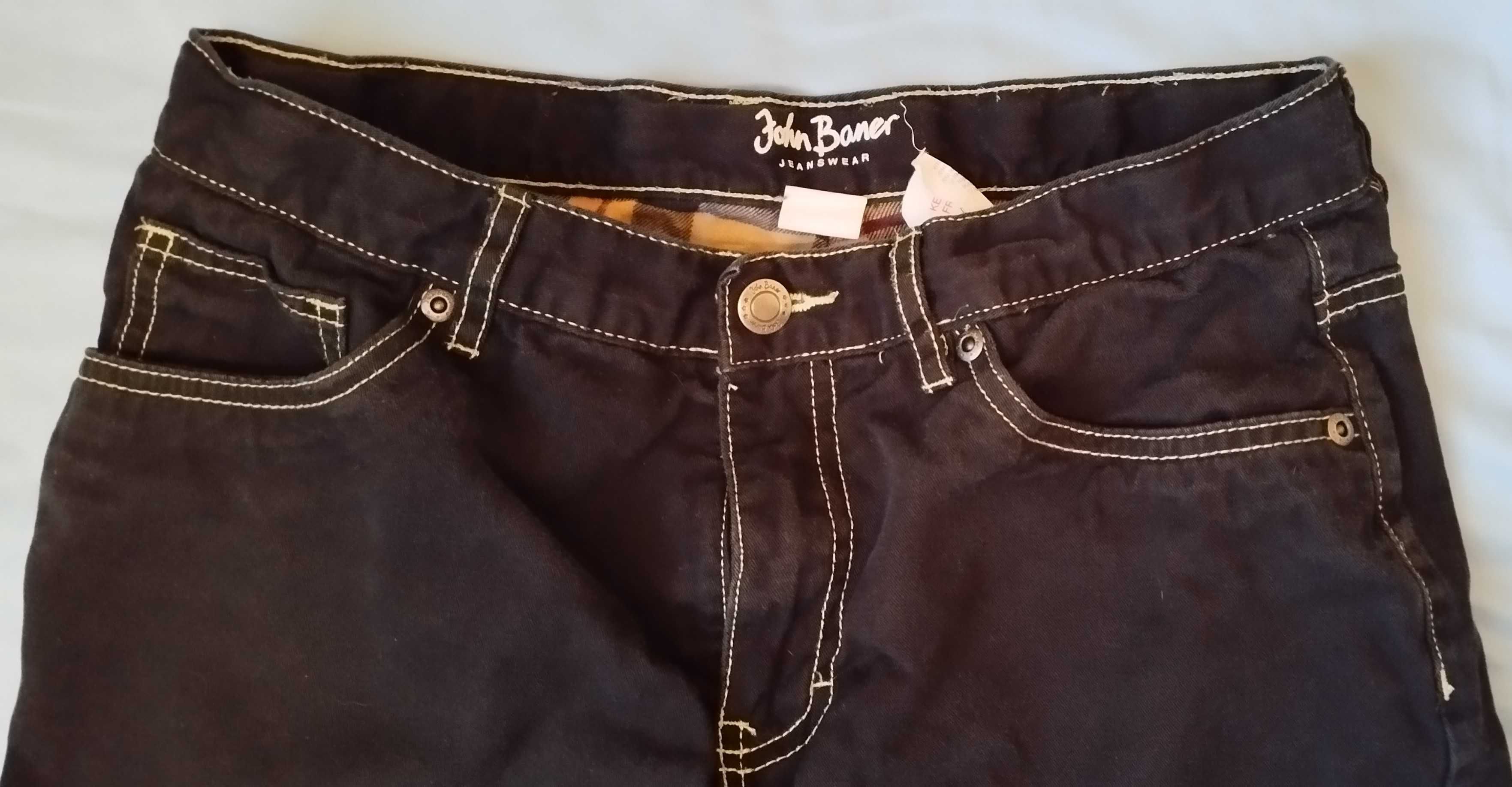 Czarne spodnie jeansy chłopięce John Baner, rozmiar 170, 15 lat