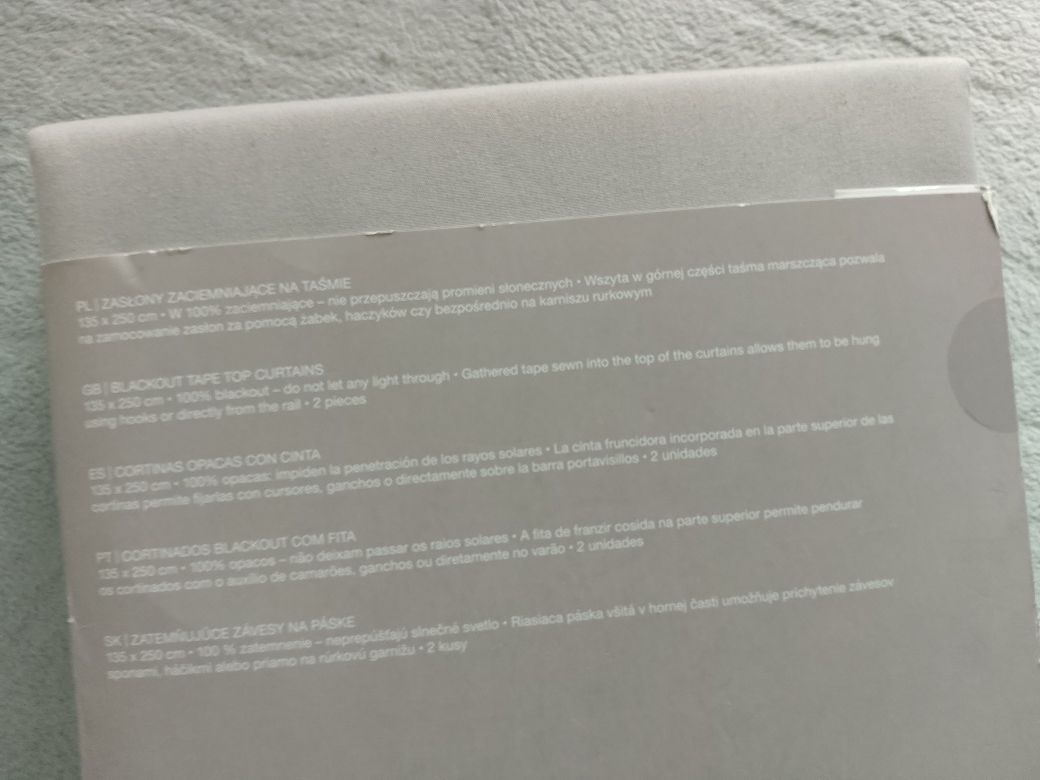 NOWE zasłony zaciemniające blackout Smukee (zestaw 2 zasłon na taśmie)