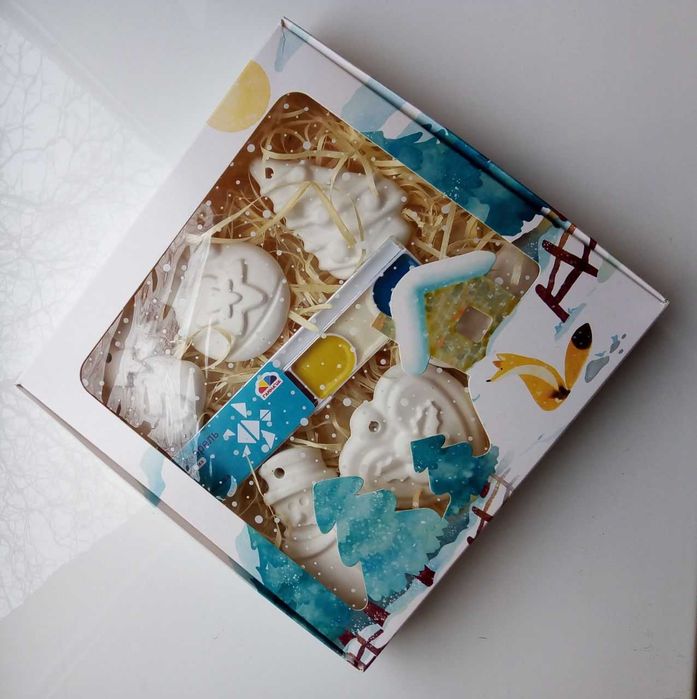 Новорічні іграшки-розмальовки на Ялинку! Гіпсові фігурки. Набір