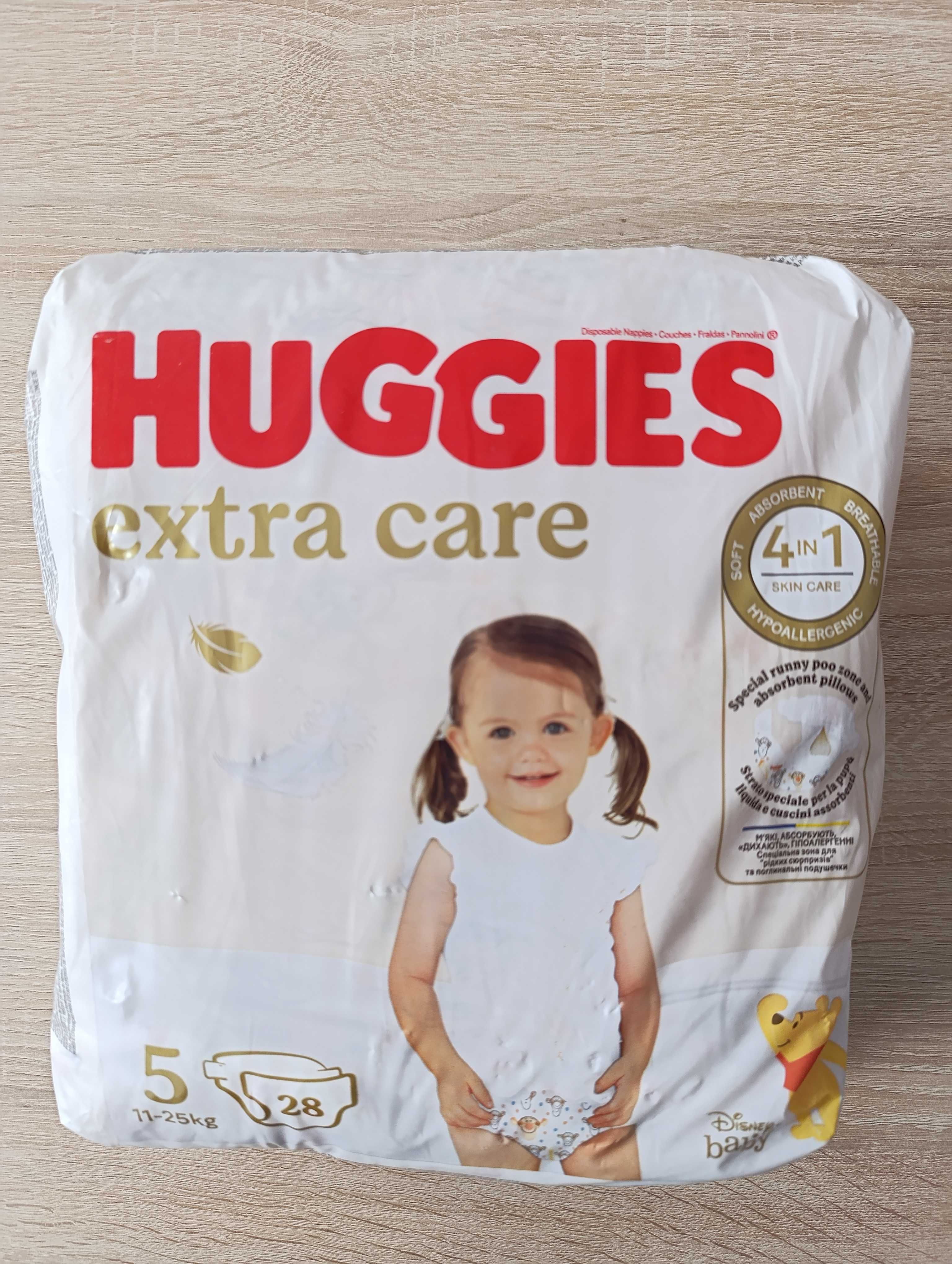 Pieluszki Huggies Extra Care Rozmiar 5 28 szt. Waga dziecka 11-25 kg