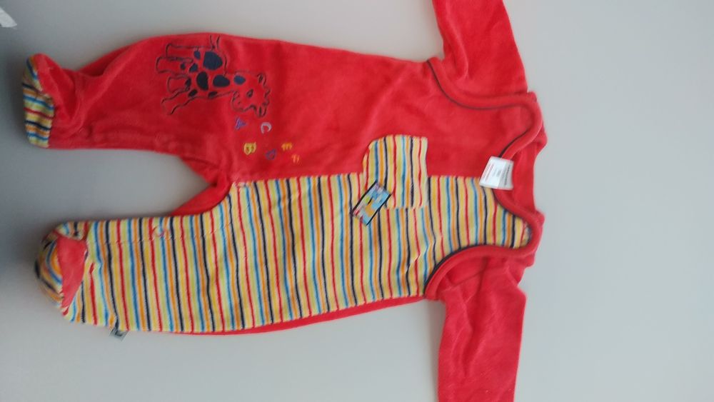 Kaftanik i śpioszki welurowy rozm.56