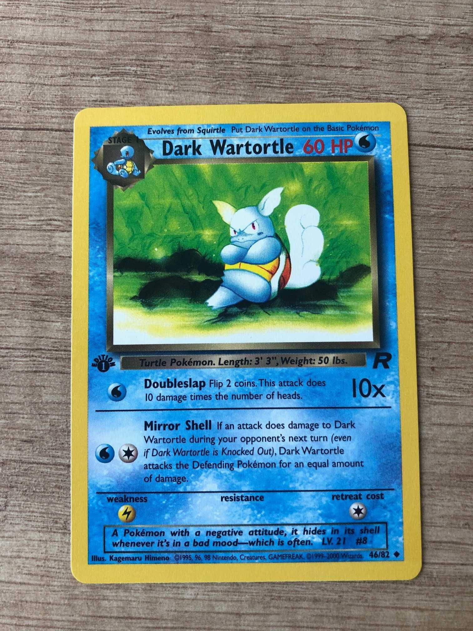 Dark Wartortle karta pokemon 46/82 TR NM 1st