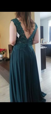 Sukienka balowa studniówka wesele zielona 40 L