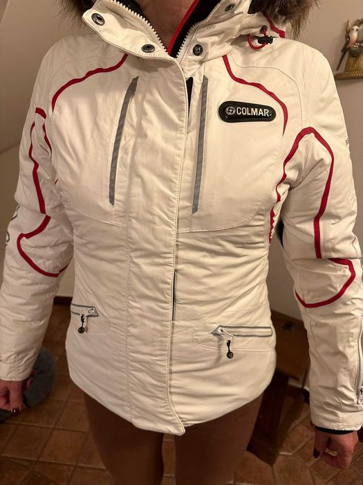 Colmar kurtka narciarska, kaptur z naturalnym jenotem rozmiar 42