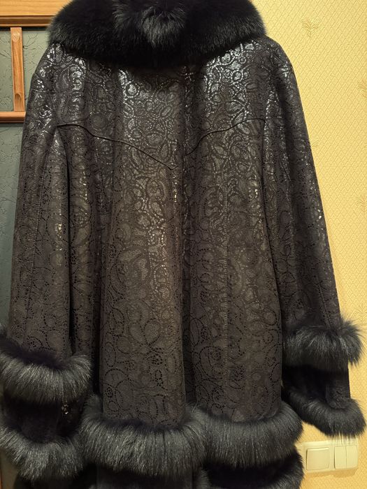 Шуба дублянка з хутром