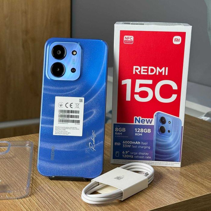 НОВИЙ Телефон Xiaomi Redmi 15C 4/128Gb NFC Blue Купити Смартфон