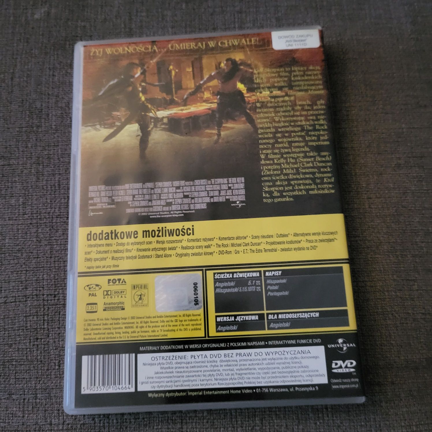 The Scorpion King DVD napisy polskie
