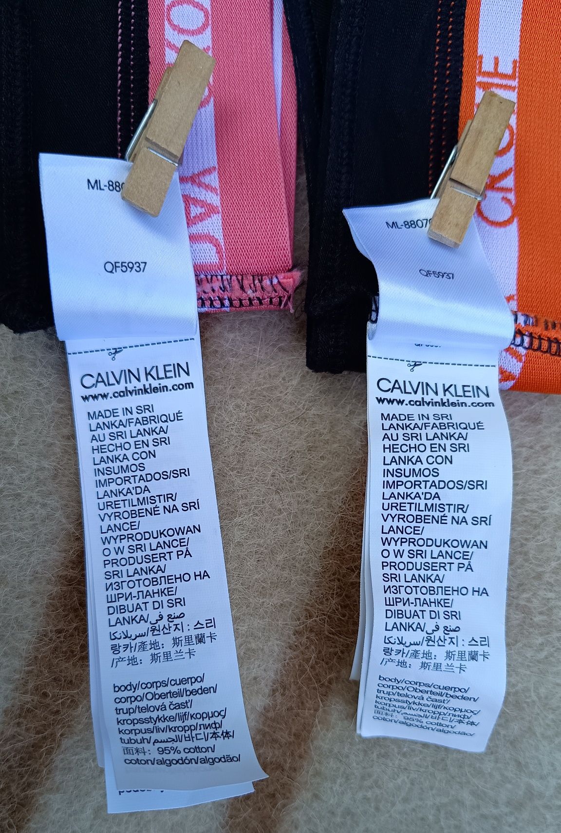 Calvin Klein  NOWE  Dwie pary damskich stringów, 95% Bawełna, Roz. S