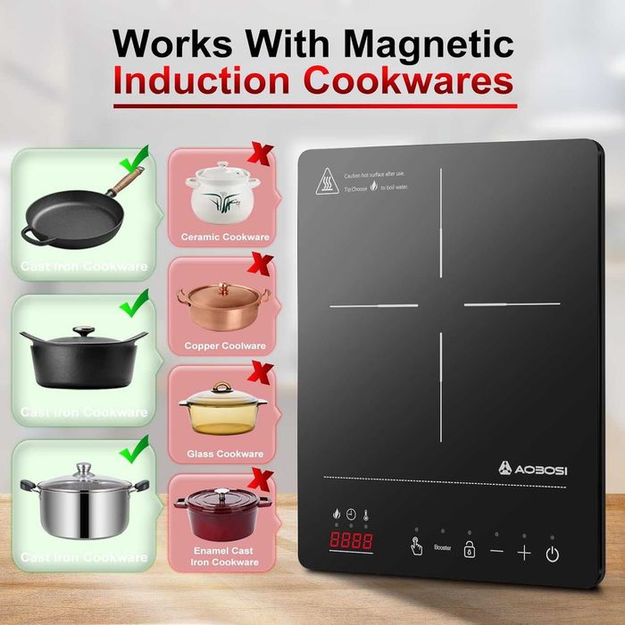 Płyta Indukcyjna Przenośna  Kuchenka Wolnostojąca 2000w Lcd Timer Pro