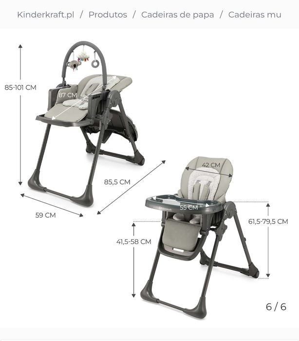 Cadeira de papa 2 em 1 kinderkraft Tummie