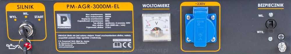 Agregat prądotwórczy 3000W AVR z rozruchem elektrycznym