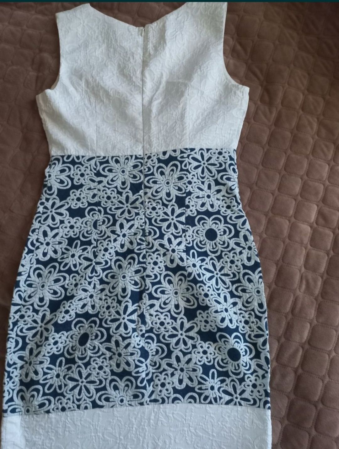Сукня біла синя квіти