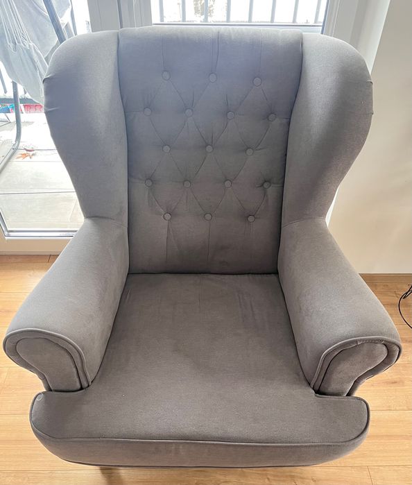 Fotel Uszak Duży Wygodny Premium