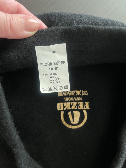 Beret filcowy wełniany czarny