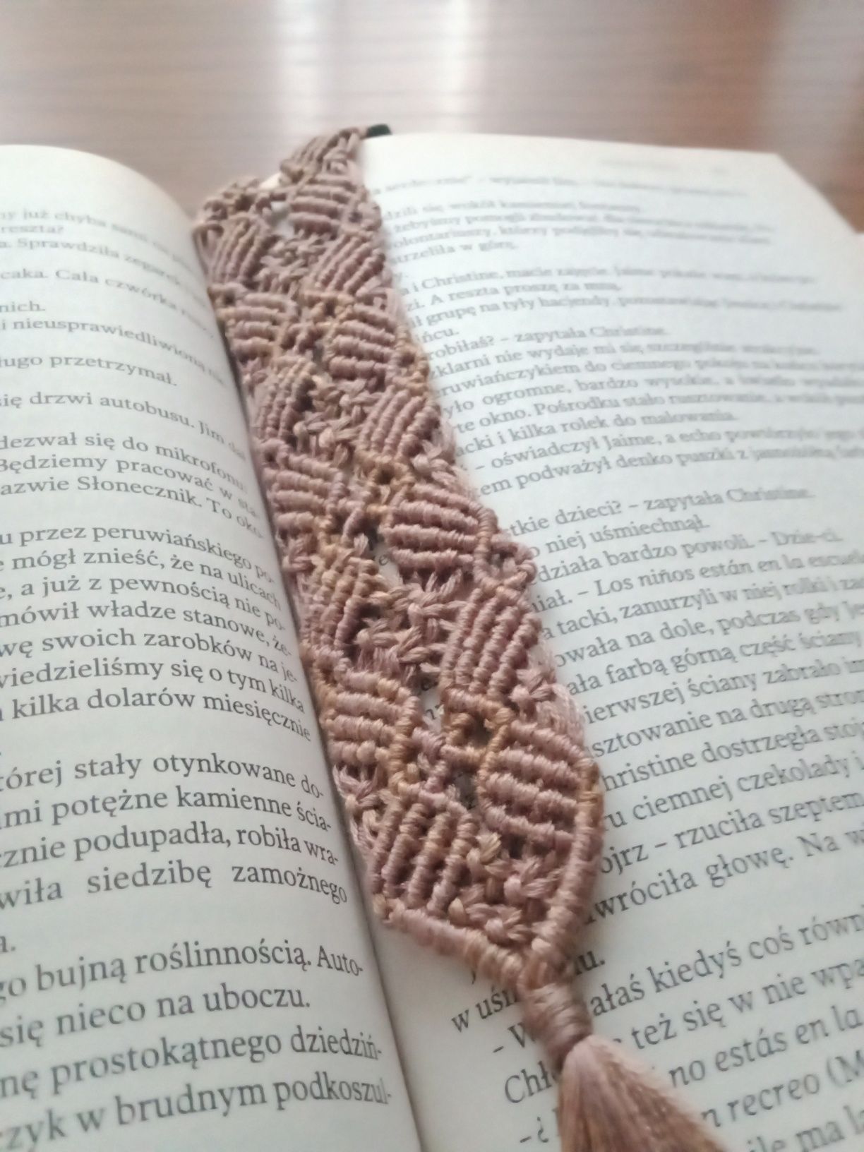 Zakładka do książek, brązowa, handmade