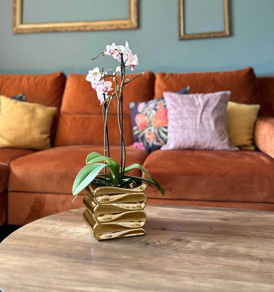 Osłonka Ceramiczna Moon Fala d12 15cm Polnix Złota