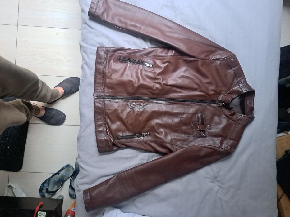 brązowa skórzana kurtka Turcja