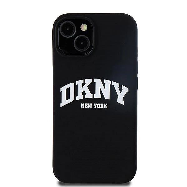 Etui DKNY Liquid Silicone White Printed Logo MagSafe na iPhone 15 Plus