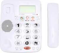 Telefon stacjonarny dla seniorów duże przyciski biały