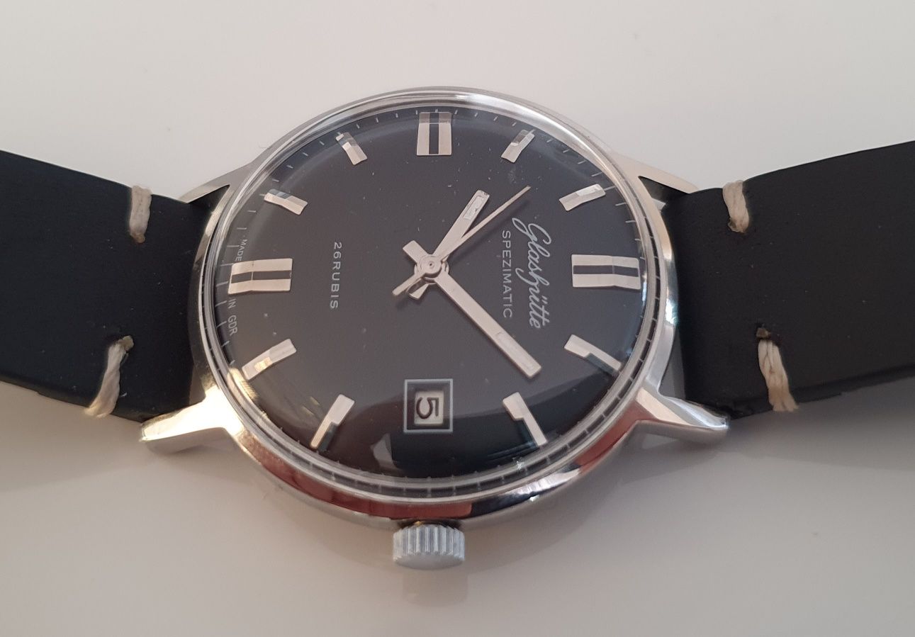 Gub Glashutte Spezimatic.  Silver, męski zegarek.  Lata 60-te.  Ideał.