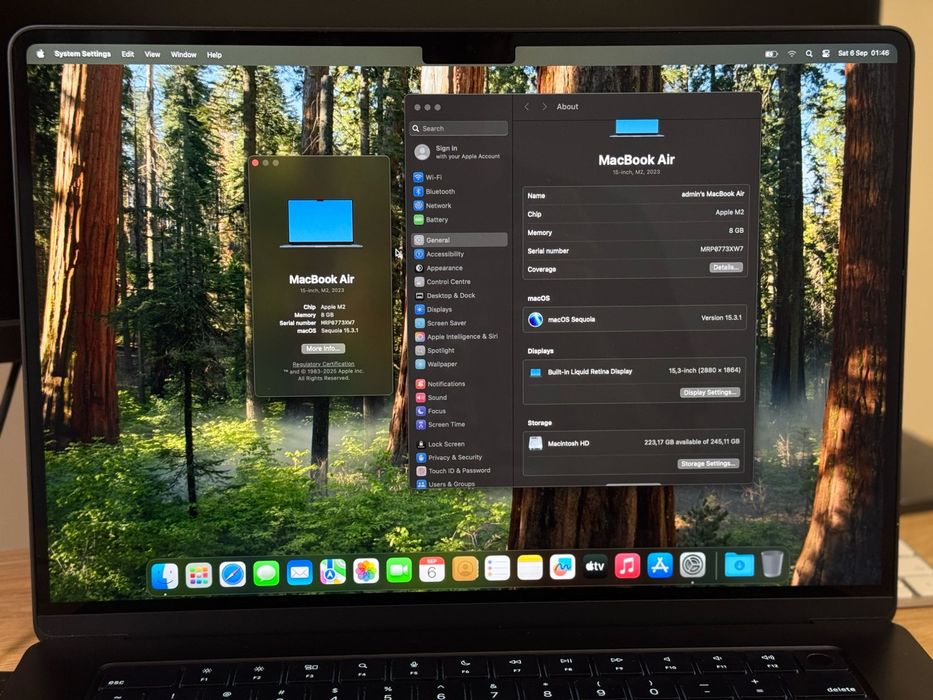 Apple MacBook Air 15” M2 2023 – 8GB / 256GB – Północ – 10/10 Idealny