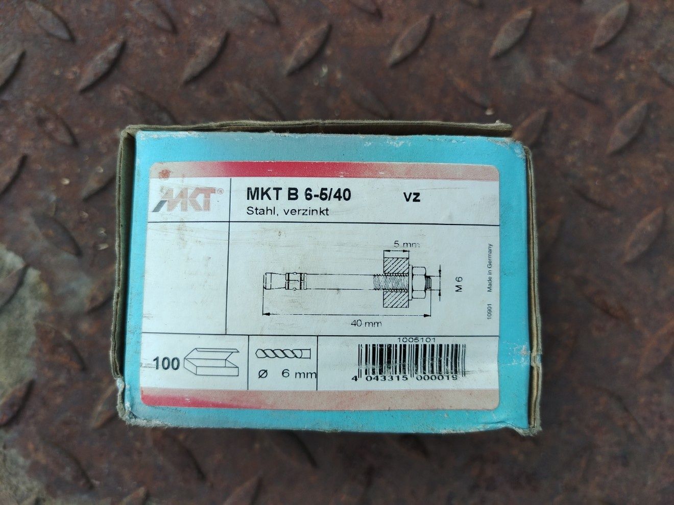Kotwa do betonu stalowa 6x40mm 100 szt.