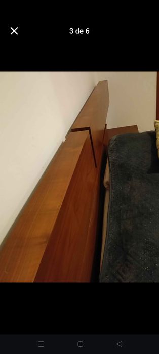 Vendo cama madeira e mesas de cabeceira