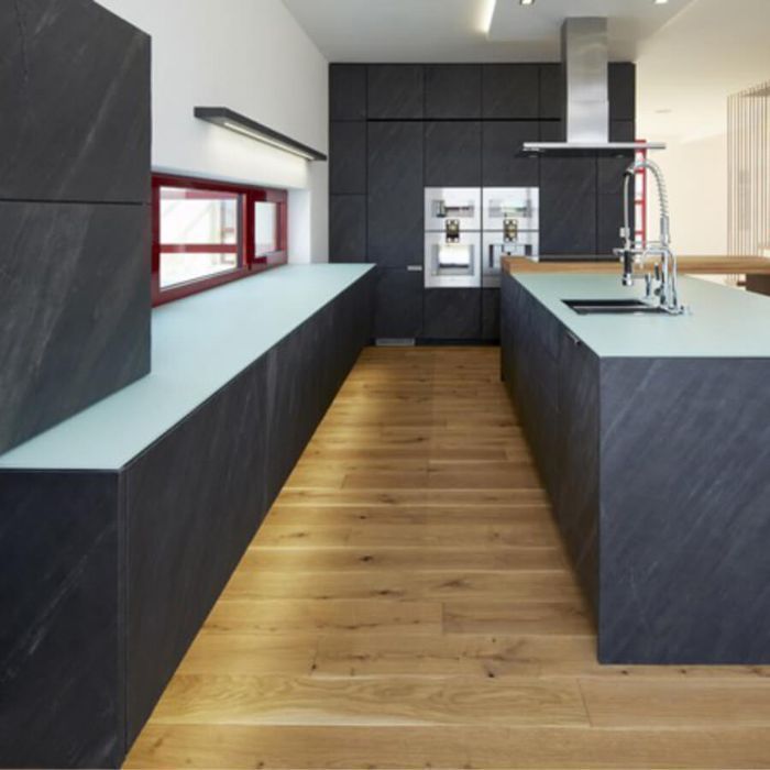 Fornir Kamienny Łupek Tapeta Ściana Ozdobna Black Slate 305x122x0,2 cm