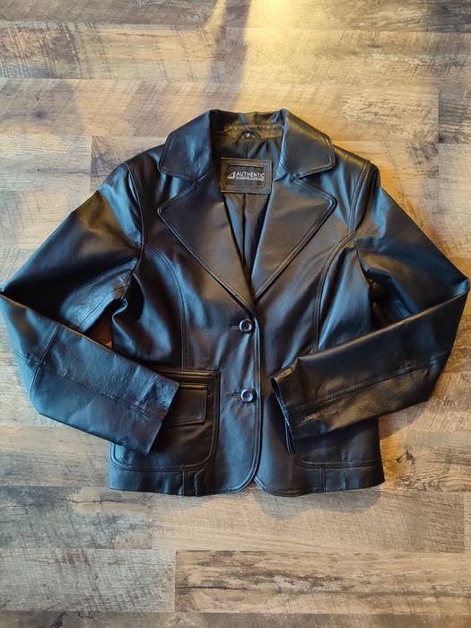 Kurtka czarna skóra naturalna 100% ramoneska 38