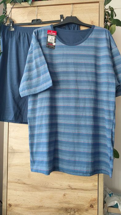 Piżama męska nowa 4XL Corrnette niebiesko granatowa