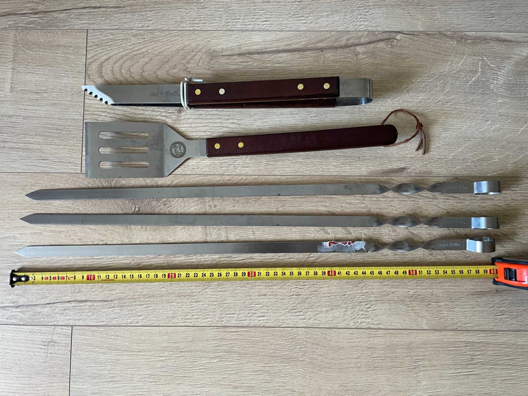 Комплект для мангалу Chef de Grille, лопатка, шампури, щипці