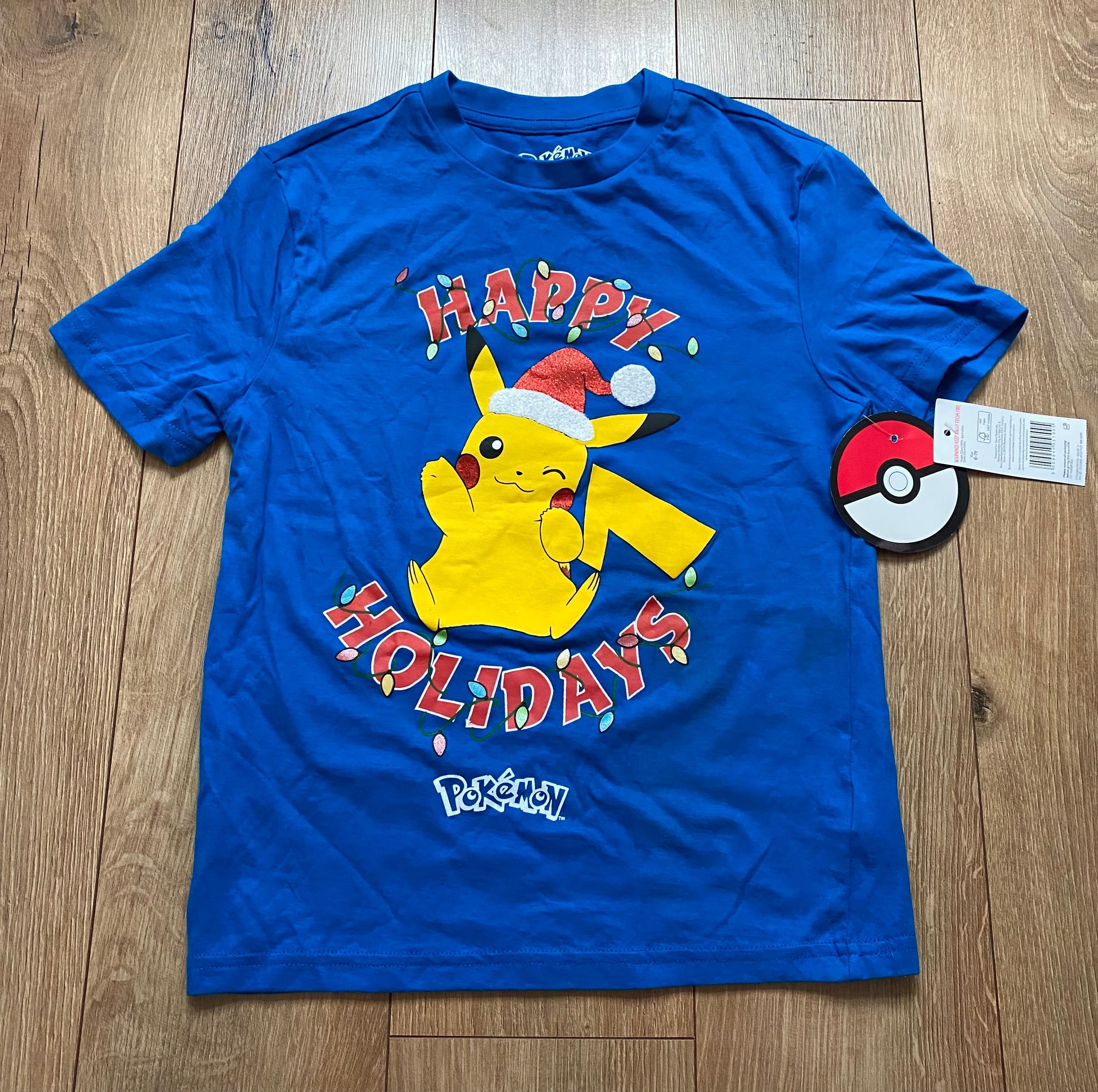 Pokemon Koszulka Pikachu Święta Mikołaj 122 cm 6-7 Lat