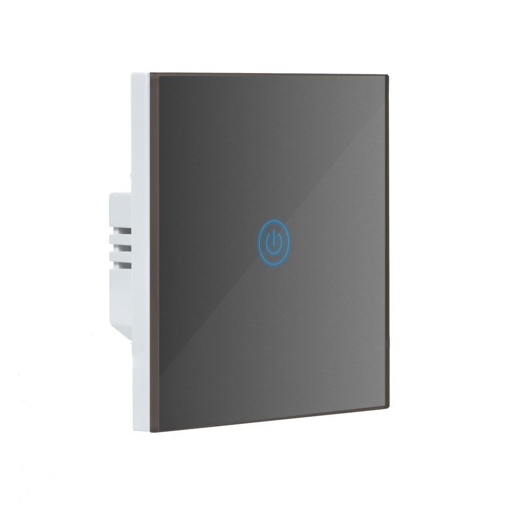 Dotykowy włącznik światła WiFi ART szklany pojedynczy szary smart home