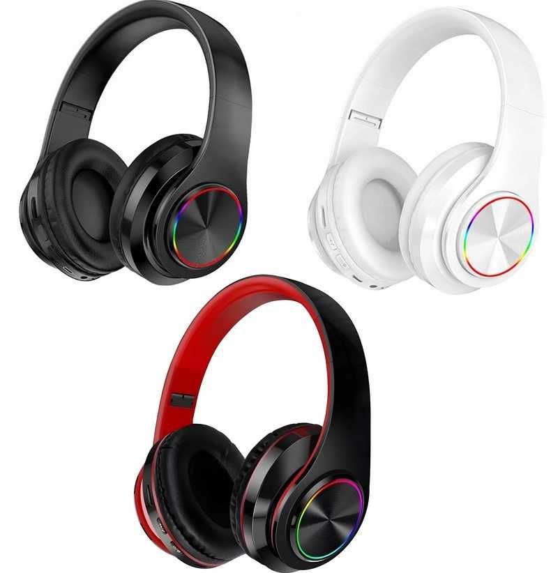 Sluchawki nauszne bezprzewodowe LED BLUETOOTH PREZENT