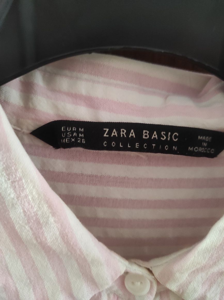 Camisa Zara M rosa/branco