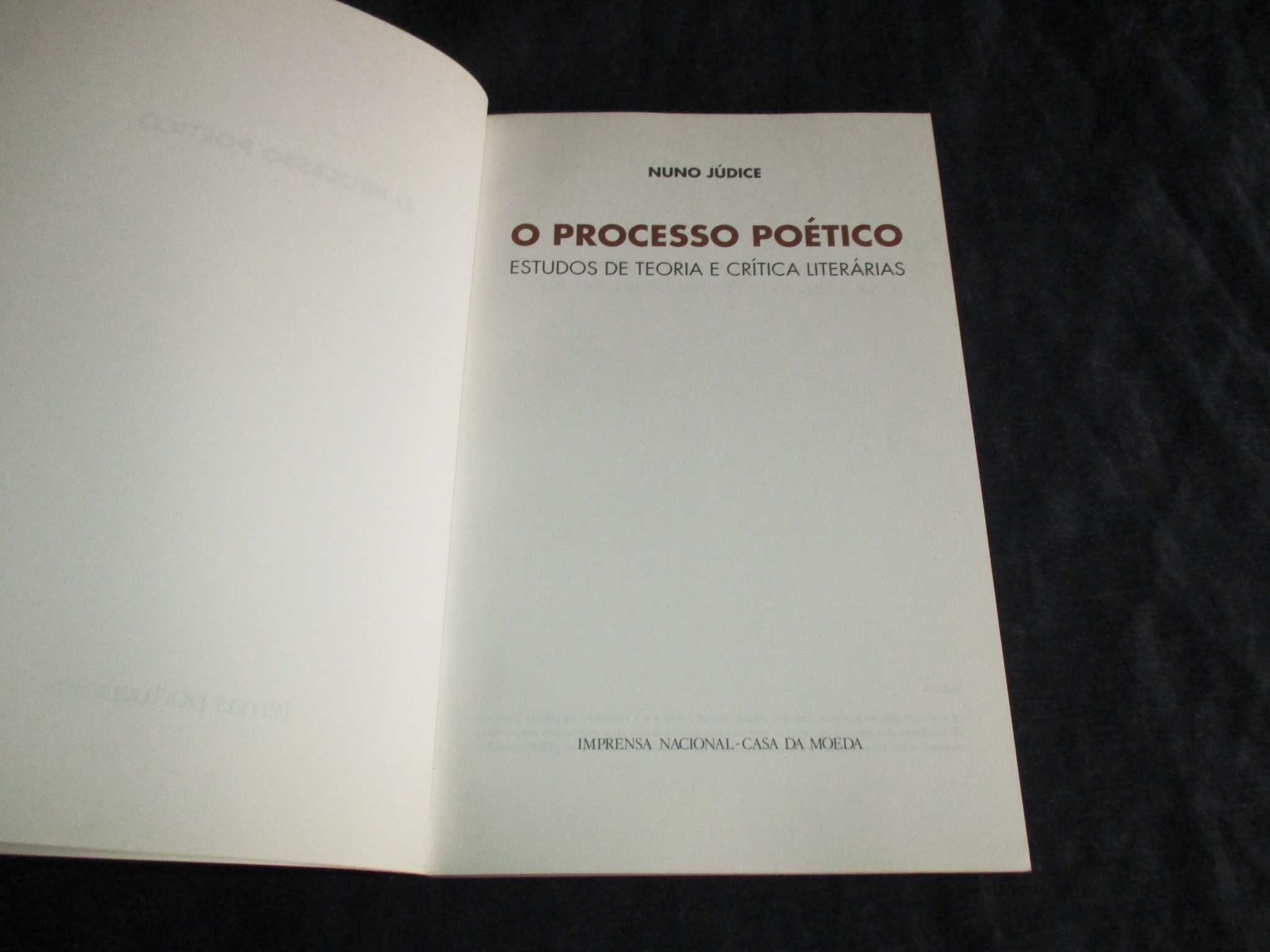 Livro O Processo Poético Nuno Júdice