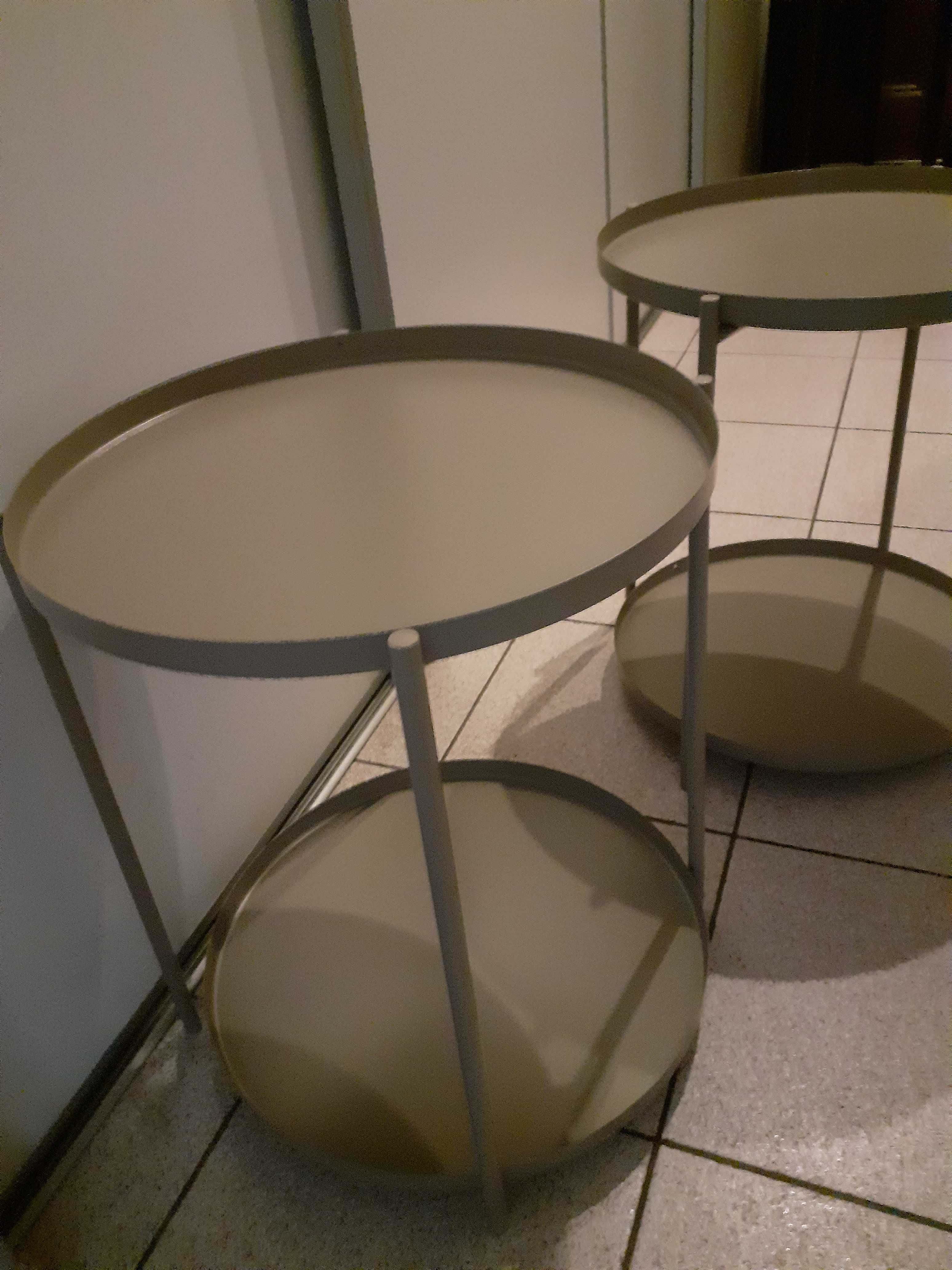 Stolik ogrodowy 2 poziomy metalowy balkonowy z półką stół taras balkon