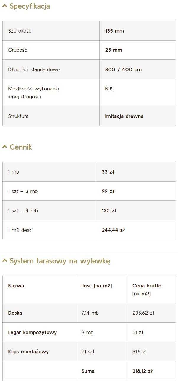 Deska kompozytowa tarasowa 3D DREWNOPODOBNA - szybka dostawa -