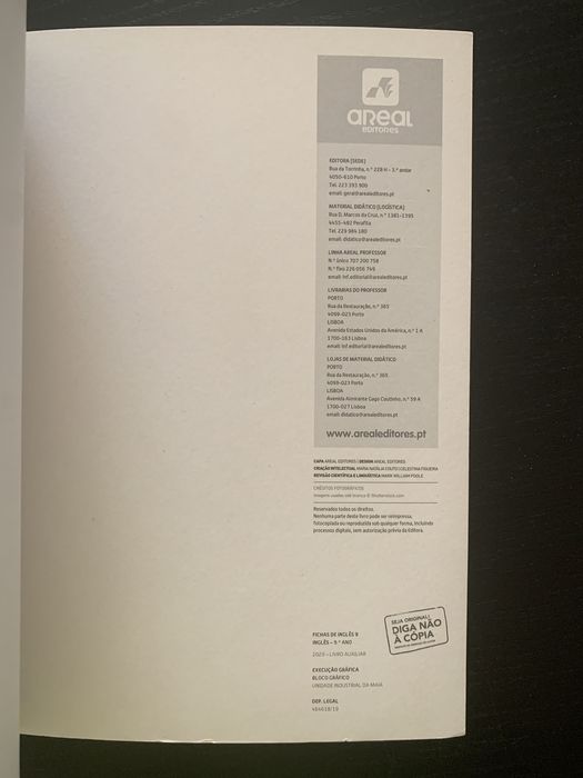 Fichas de Inglês - 9ºano - Areal Editores