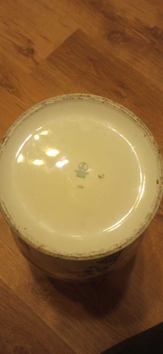 Wazon Lubiana 40cm kaszubski wzór ludowy PRL kwk Makoszowy