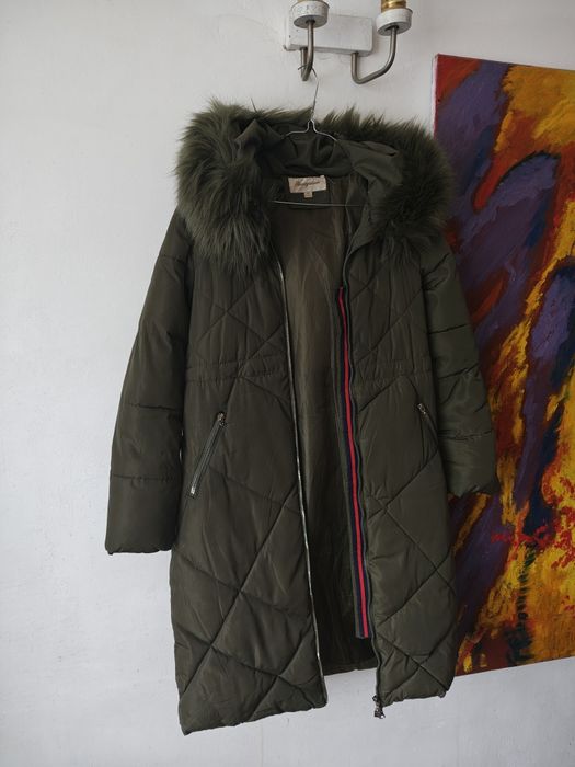 płaszcz ciemno zielony M