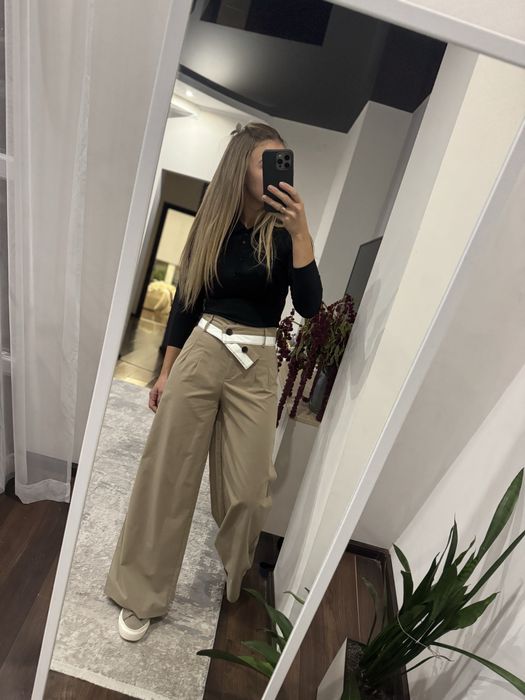 Штани бежеві легкі палаццо як zara xs s
