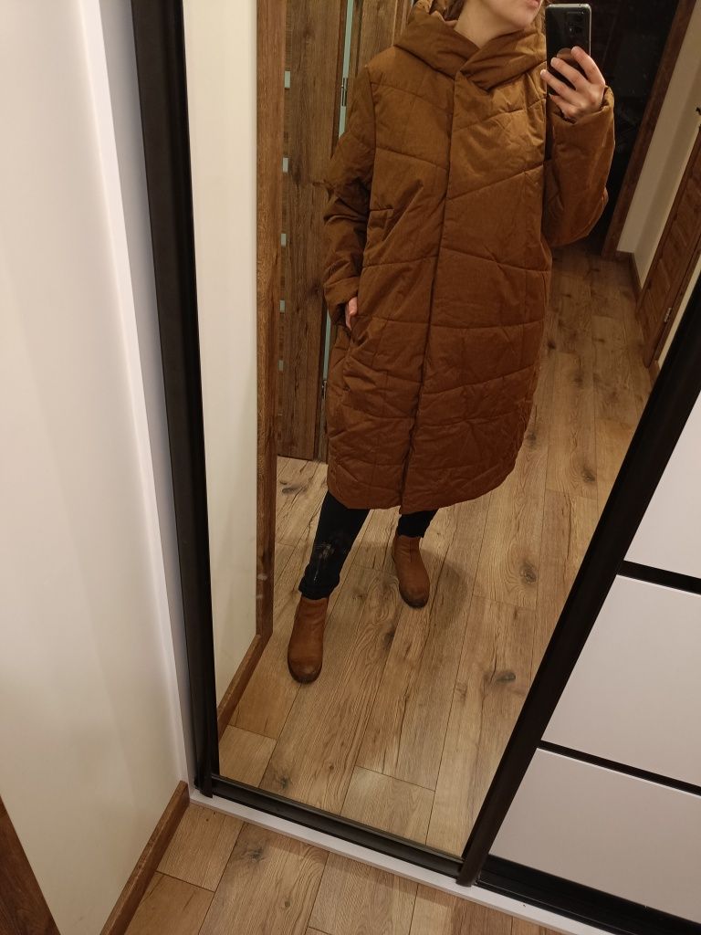 Kurtka pikowana 52 6XL brązowy