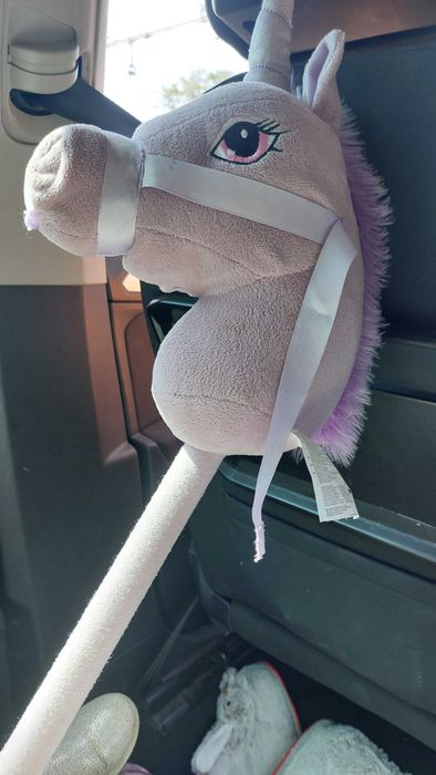 Brinquedo de criança. Cabeça de cavalinho em pêlo, para cavalvar.