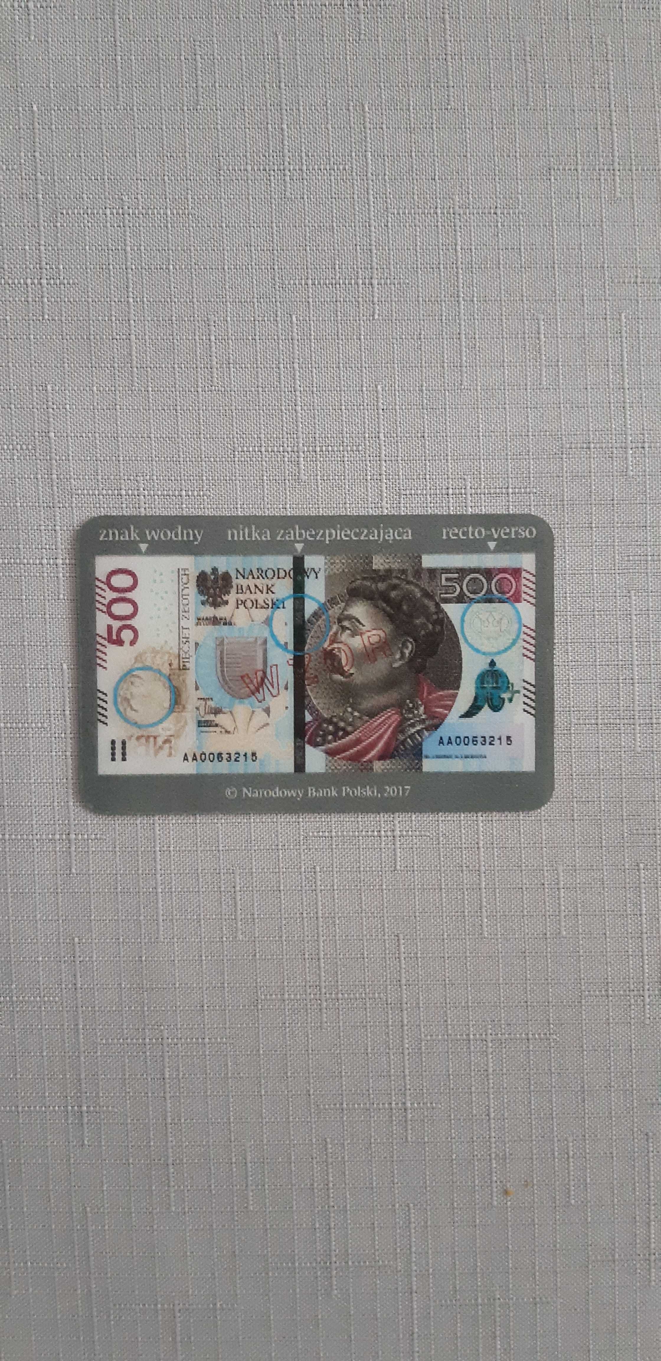 karta banknot 500 zł