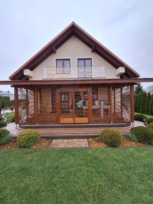 Żaluzje drewniane tarasowe ruchome