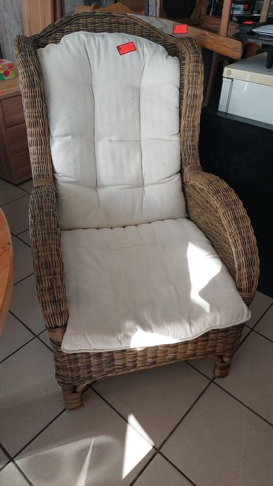 Fotel krzesło ratanowe ratomowy