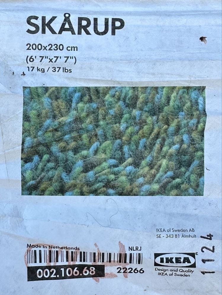 Dywan 200cm x 230cm IKEA 100% wełna