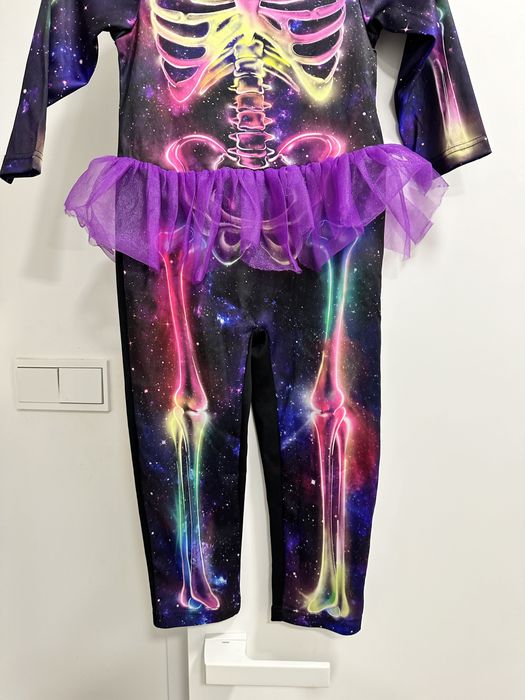 Strój przebranie kościotrup halloween ze spodniczką dla dziewczynki