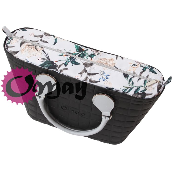 Szary organizer do OBAG URBAN MINI bzy konwalie 2 kieszenie wkład OMAY